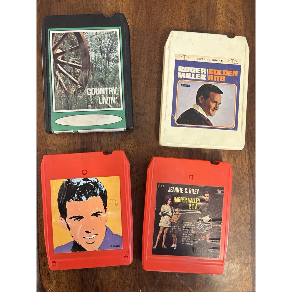 Four 8-Track Tapes For Parts Or Repair Hank Williams Various